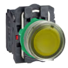 SCHNEIDER ELECTRIC - SNRXB5AW35G5C0 Pulsante luminoso arancione Ø22 - filoghiera ad impulso - ghiera grigia-120Vac - 1NO+1NC- LED universale