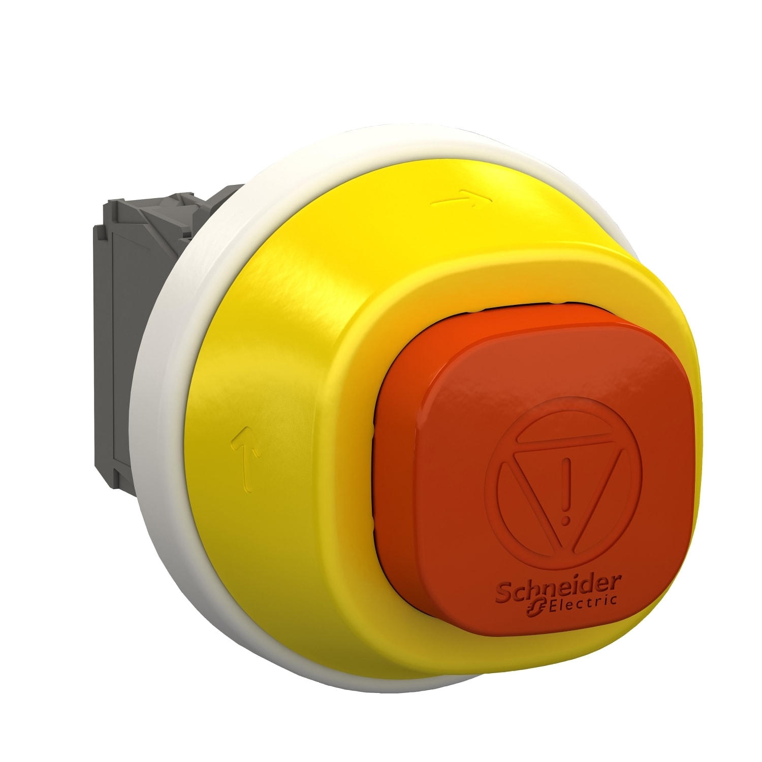 SCHNEIDER ELECTRIC - SNRXB5AS84W3B5 Harmony XB5, pulsante emergenza , in plastica, ad aggancio girare per sbloccare, lumioso bianco/rosso, 24V NO+NC
