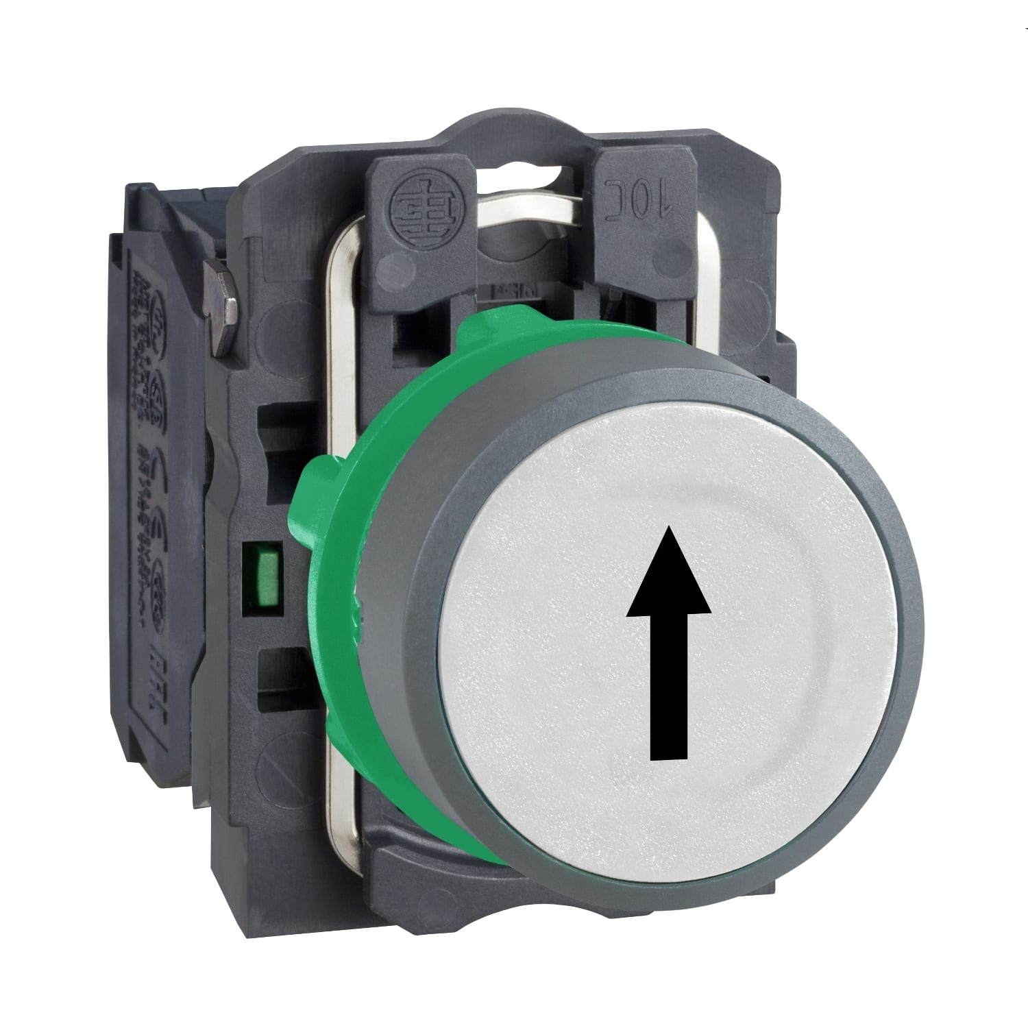 SCHNEIDER ELECTRIC - SNRXB5AA3341C0 PULS. BIANCO FRECCIA 1NO GHIERA GRIGIA