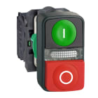 SCHNEIDER ELECTRIC - SNRXB5AW73731M5 Pulsante Ø22 - doppio ad impulso - verde+rosso - luce bianca- 240V- IP40