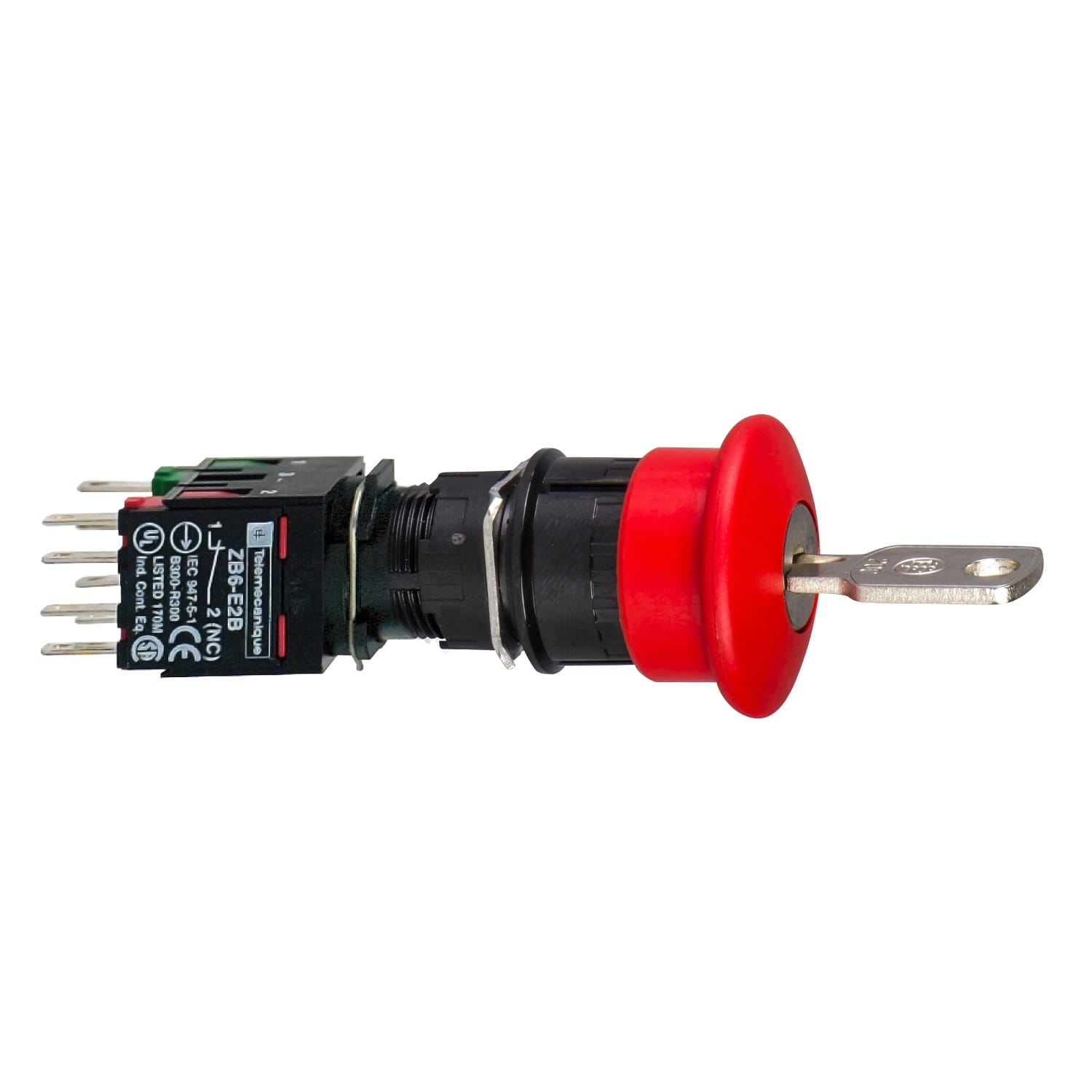 SCHNEIDER ELECTRIC - SNRXB6AS9349B Pulsante arresto emergenza Ø16 - sblocco a chiave - rosso - 1 NO + 2 NC