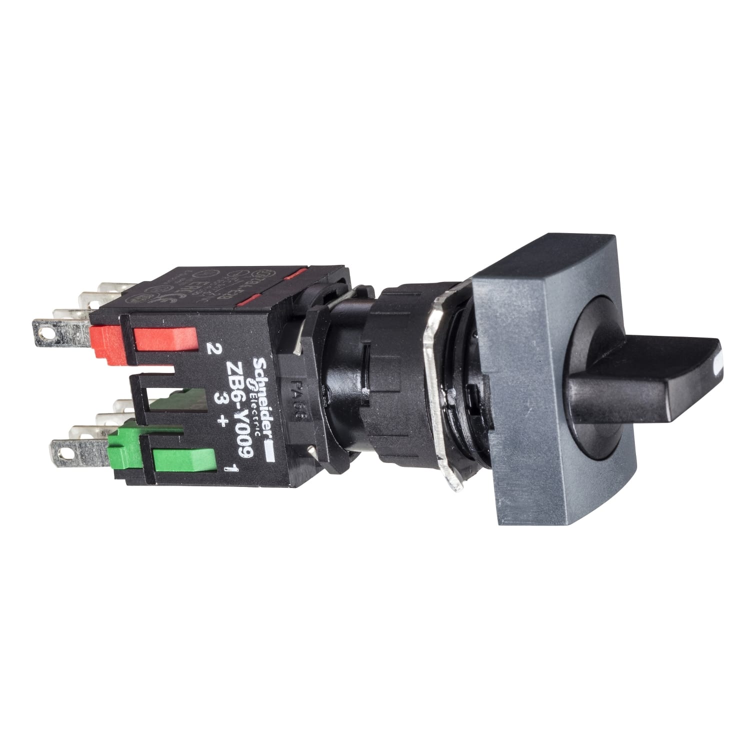 SCHNEIDER ELECTRIC - SNRXB6DD235B Selettore nero Ø16 - leva - 3 posizioni - 1NO+1NC