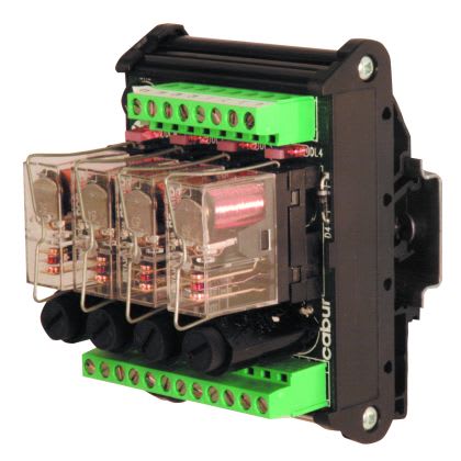 CABUR SRL - CBRXR041U24F R41U24F MODULO 4 REL 24VAC/DC SC+FUSE