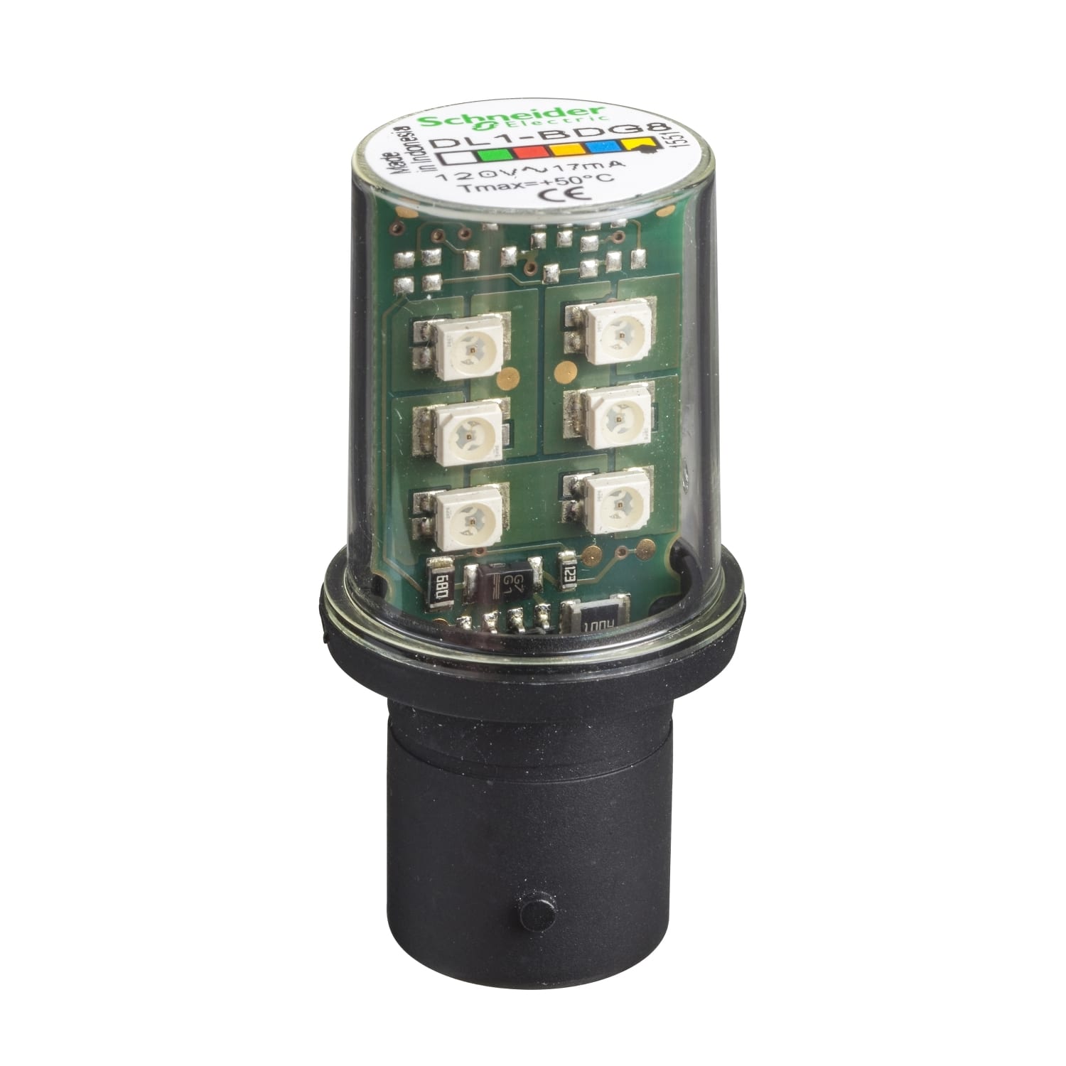 SCHNEIDER ELECTRIC - SNRDL1BDG8 Lampadina LED gialla-arancio - BA 15D - 120 V