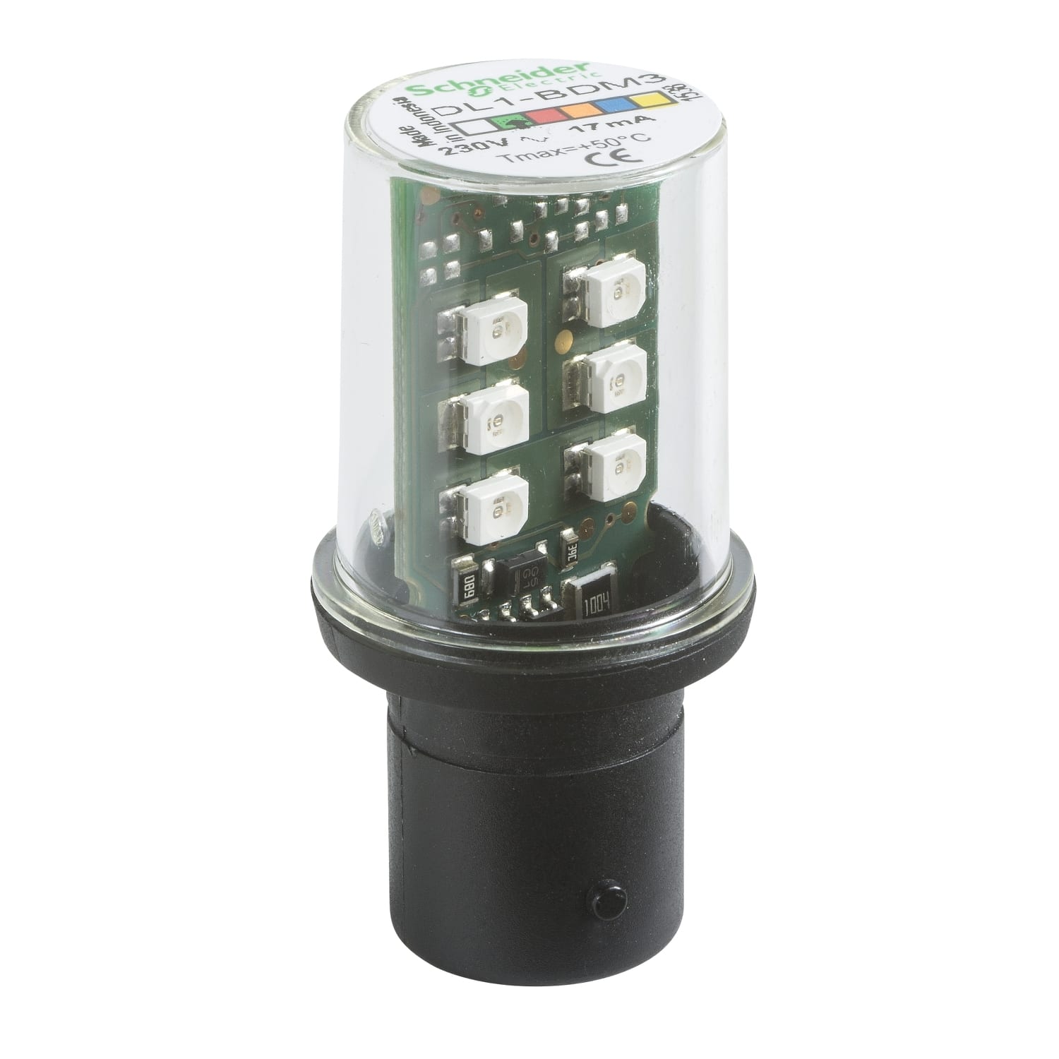 SCHNEIDER ELECTRIC - SNRDL1BDM3 LAMPADINA LED VERDE 230V BA15D