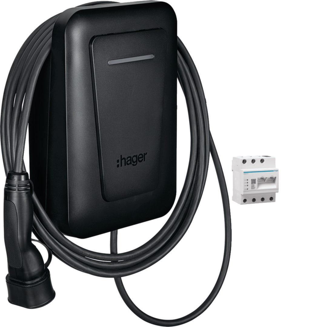 HAGER - HAGXVL122CFL EVCS WITTY PLUS 1X22KW 3PT2 6,5M + FLOW