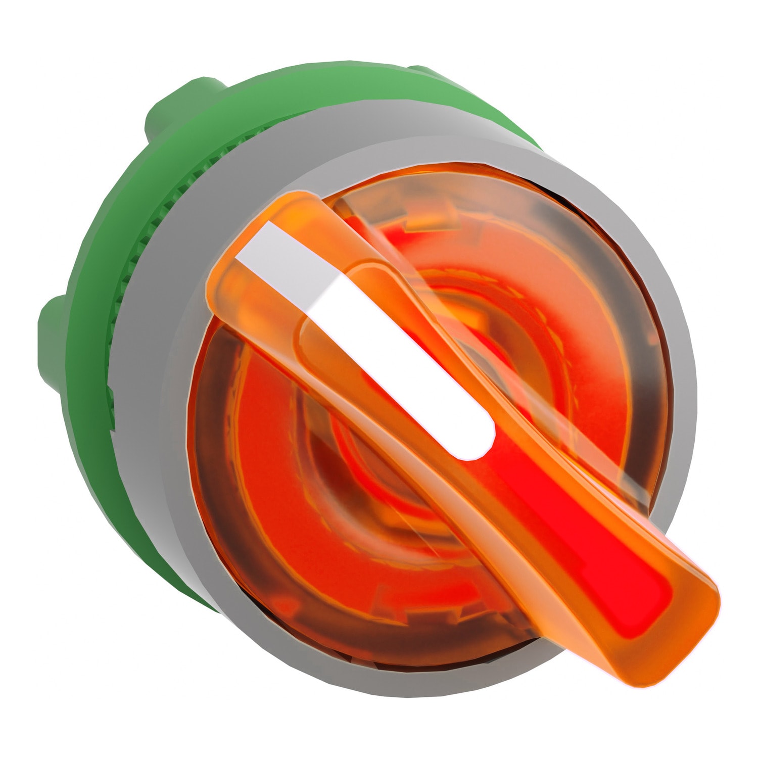 SCHNEIDER ELECTRIC - SNRZB5AK1453C0 Testa selettore luminoso arancione ghiera grigia- per LED universale- Ø22