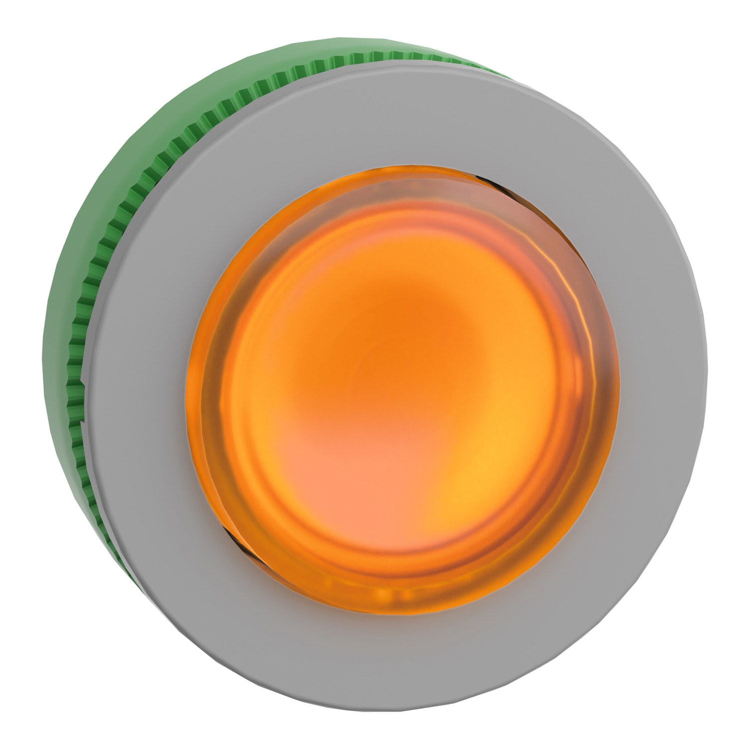 SCHNEIDER ELECTRIC - SNRZB5FH53C0 Testa pulsante luminoso arancione -ad aggancio filopannello- ghiera grigia - per LED universale- Ø30