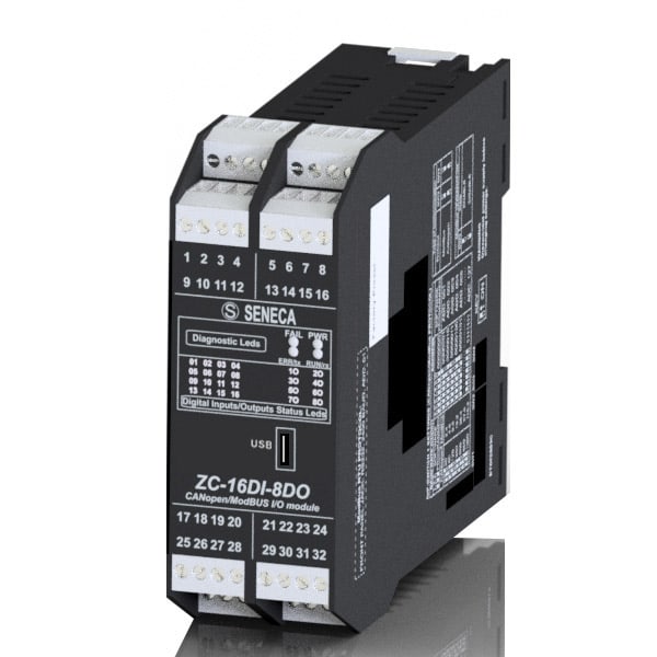 SENECA - SCXZC-16DI-8DO MODULO 16 DI - 8 DO CANOPEN / MODBUS