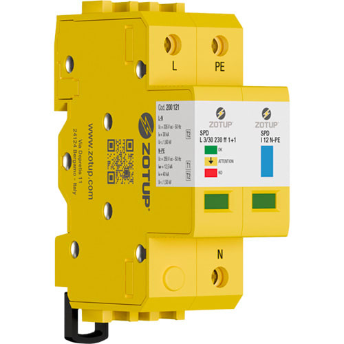 ZOTUP SRL - ZOT200121 L 3/30 230 FF 1+1 SPD TIPO 2 IN 30 KA