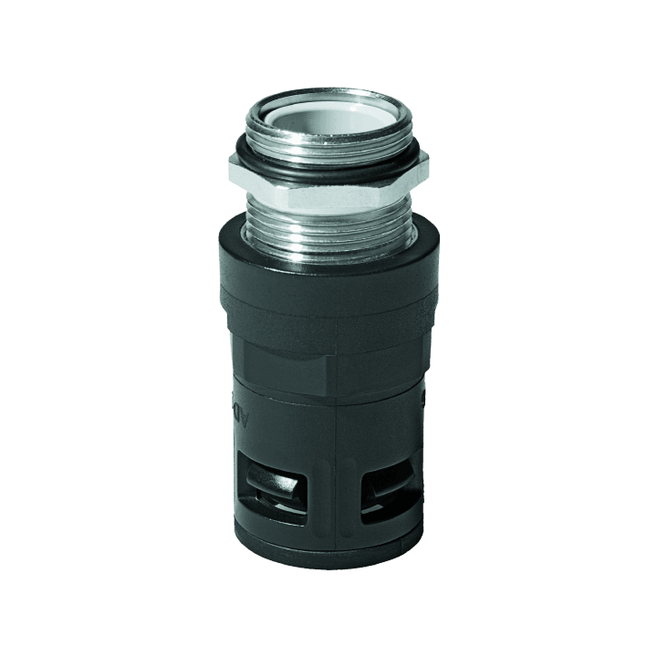 COSMEC - CSM5018M-1220NM Raccordo pressacavo, Metrico 20 x 1,5 mm, filetto maschio metallico, IP68, nero, AD15,8