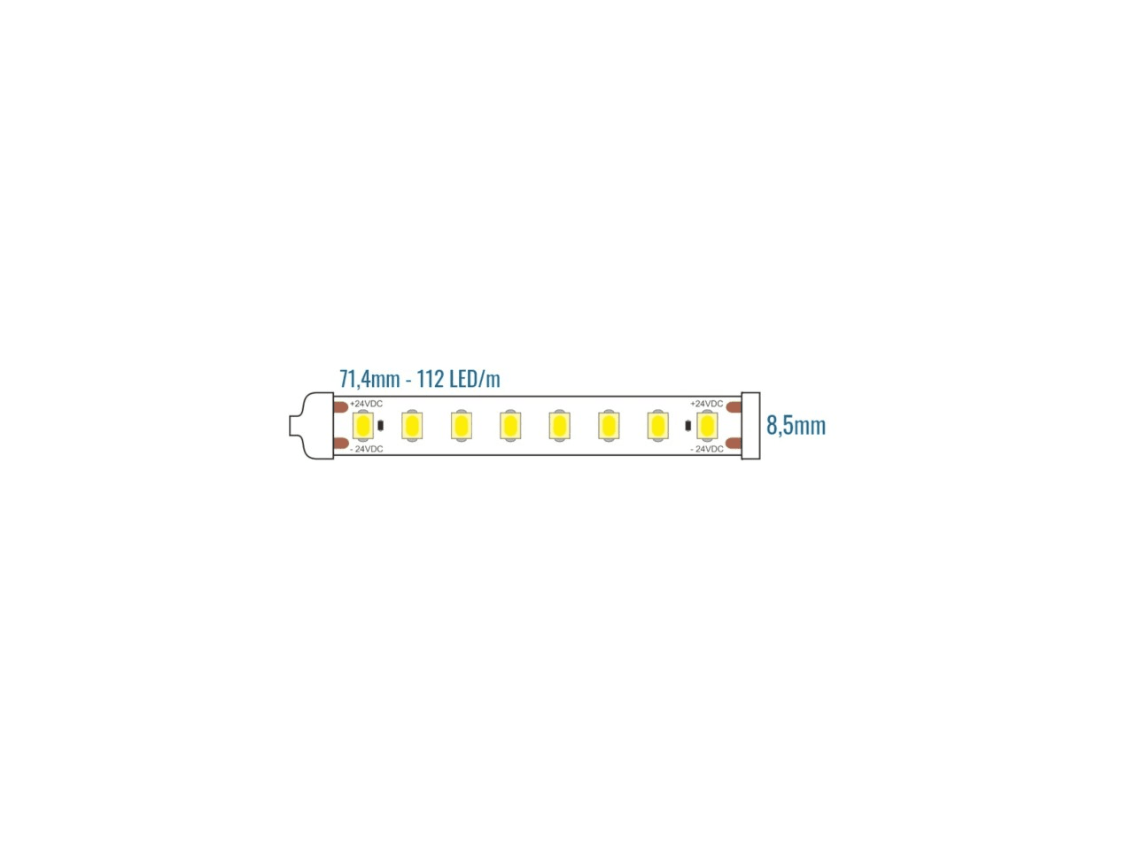 LEF LIGHTING SRL - LEFA41A2411CA30 STRIP LED 24V 10W 3000K IP65 1000LM
