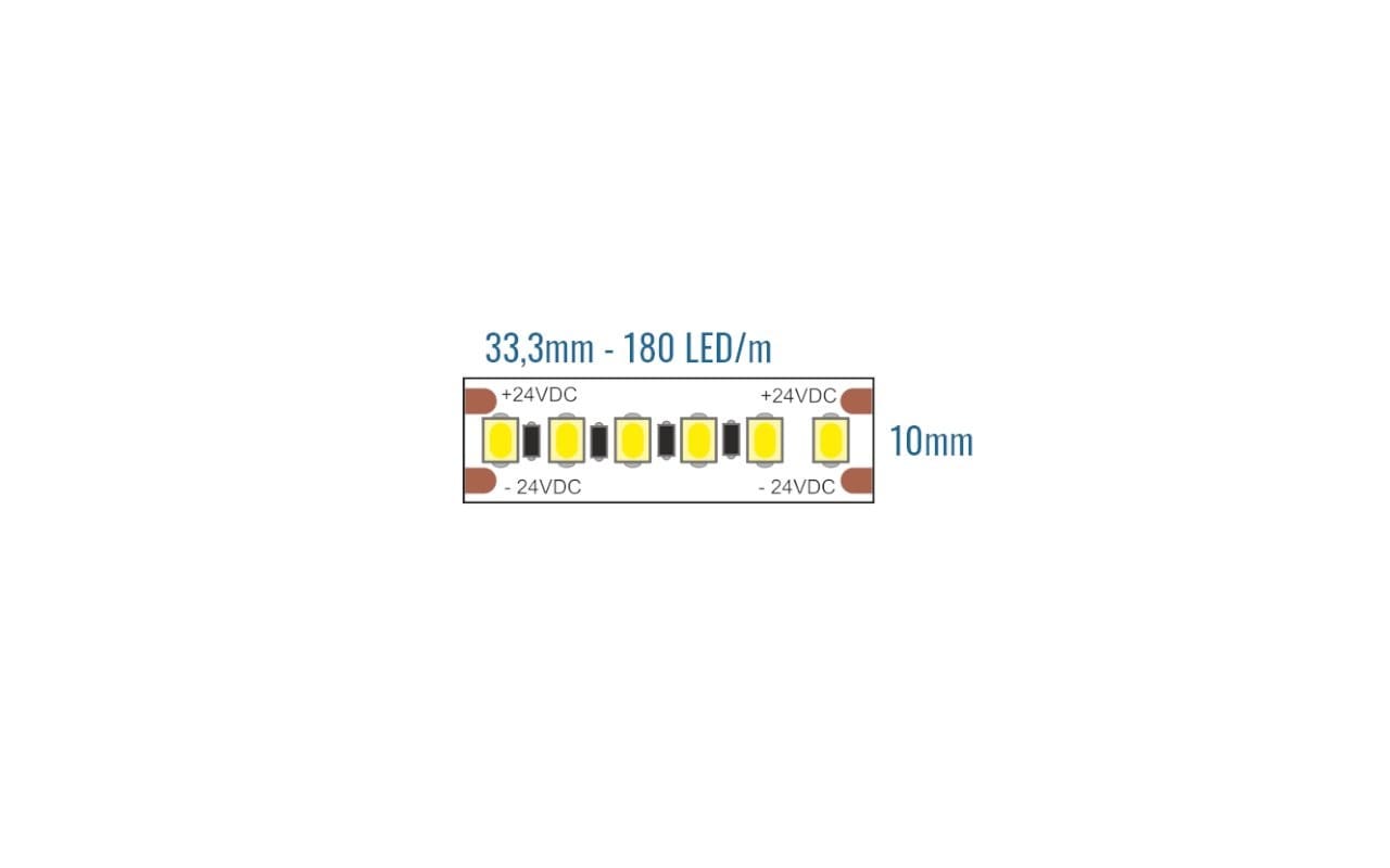 LEF LIGHTING SRL - LEFA41ES2418040 STRIP LED 24V 14.4W 4000K IP20 1630LM