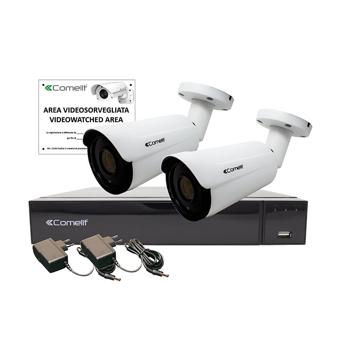 COMELIT GROUP SPA - COEAHKIT008S08A AHDVR008S08A, 2X AHBCAMS08VA, 2X 43082,