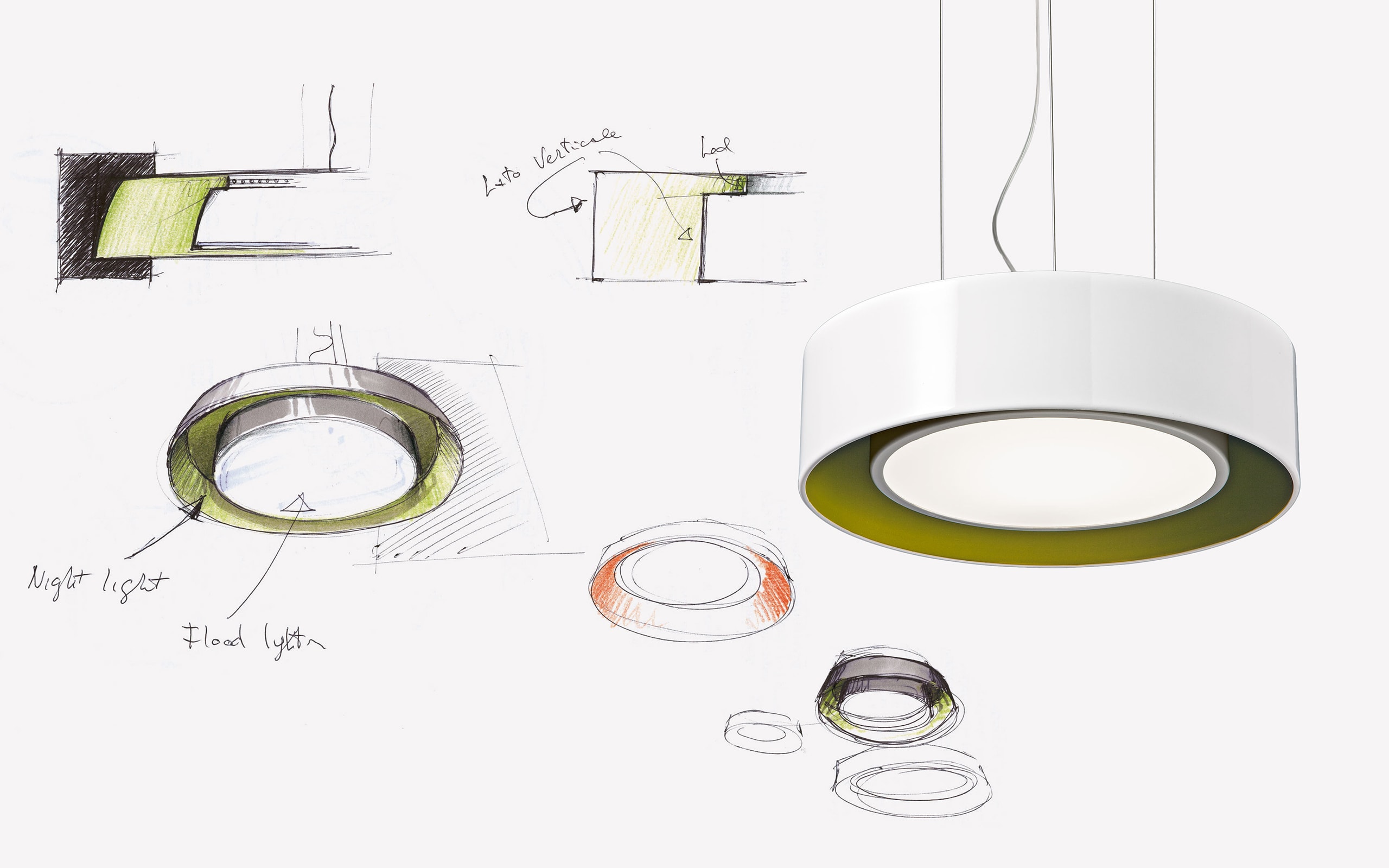 EXENIA SRL - EXE330426517/40 ATOLLO L 25+11W DALI BIANCO/ARANCIO 8530