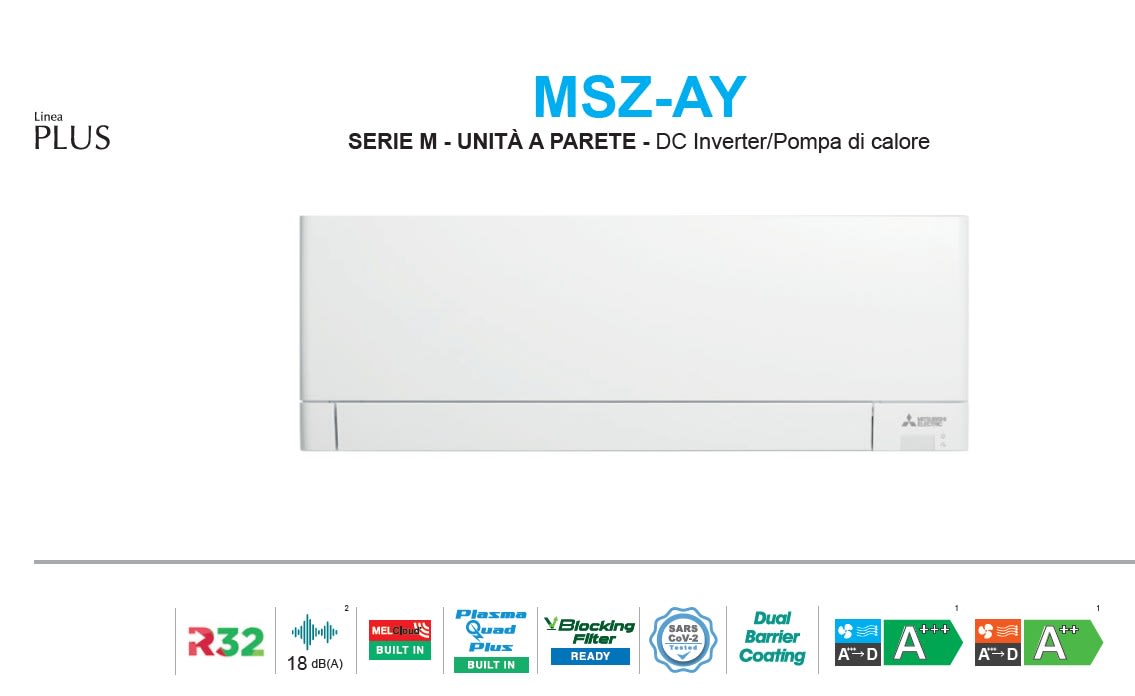 MITSUBISHI ELECTRIC - MTS749991 MSZ-AY25VGKP2-E1 U.INT 2,5KW WIFI P.QUAD
