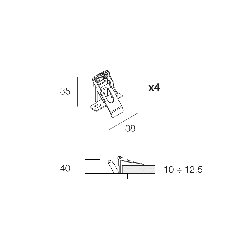 NOVALUX SPA - NOX113620.99 KIT MOLLE PER INSTALLAZIONE AD INCASSO Per versioni 600x600 e 1200x300