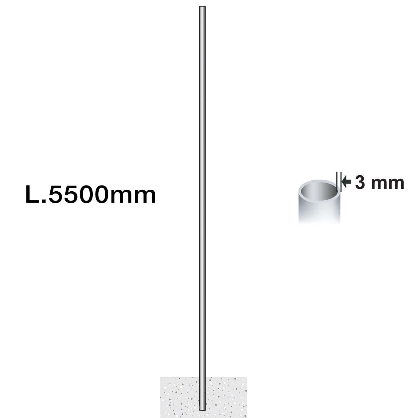 LINEA LIGHT (ILED) - ILD98163 PALO CILINDRICO SP3 HFT5MT ZINCATO