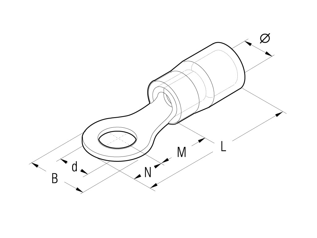 CEMBRE SPA - CEMBKY-M3.5 CAPOCORDA RINFORZATO BLU OCCH.VITE 3,5MM