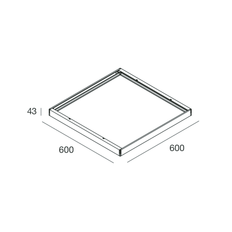 NOVALUX SPA - NOX102086.01 BOX PER INSTALLAZIONE A PLAFONE 600X600: Kit da assemblare, non installabile a parete. Idoneo per l?alloggiamento del kit di emergenza (102025.99/1020