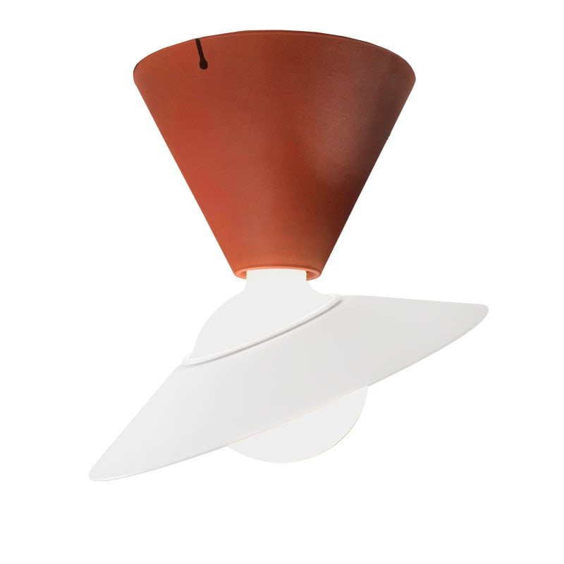 LINEA LIGHT-STILNOVO - SNV8969 FANTE PLAF.E27 B.CO RAGG./ROSSO OP.