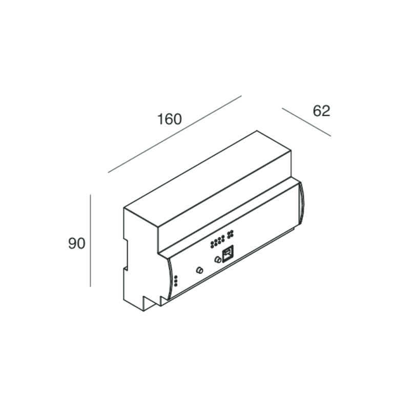 NOVALUX SPA - NOX105909.99 CENTRALINA DALI PROFESSIONAL RTC Per installazione su barra DIN. Gestibili max 256 alimentatori DALI (suddivisi su 4 BUS da 64 indirizzi). Gestione RG