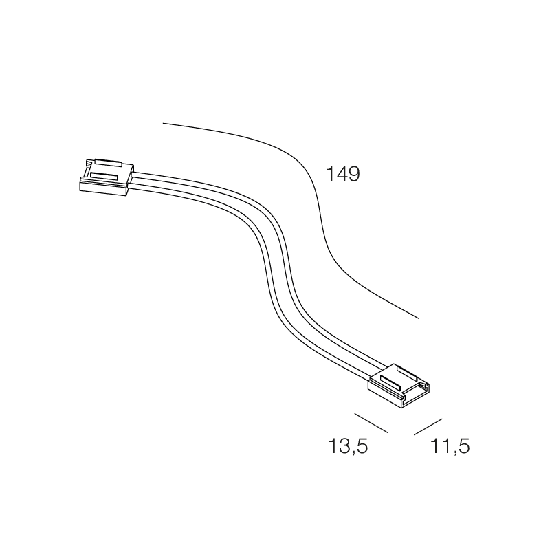 NOVALUX SPA - NOX100970.99 CONNETTORE FLESSIBILE STRIP-STRIP (10 pz) Provvisto di 2 connettori e cavo di giunzione.