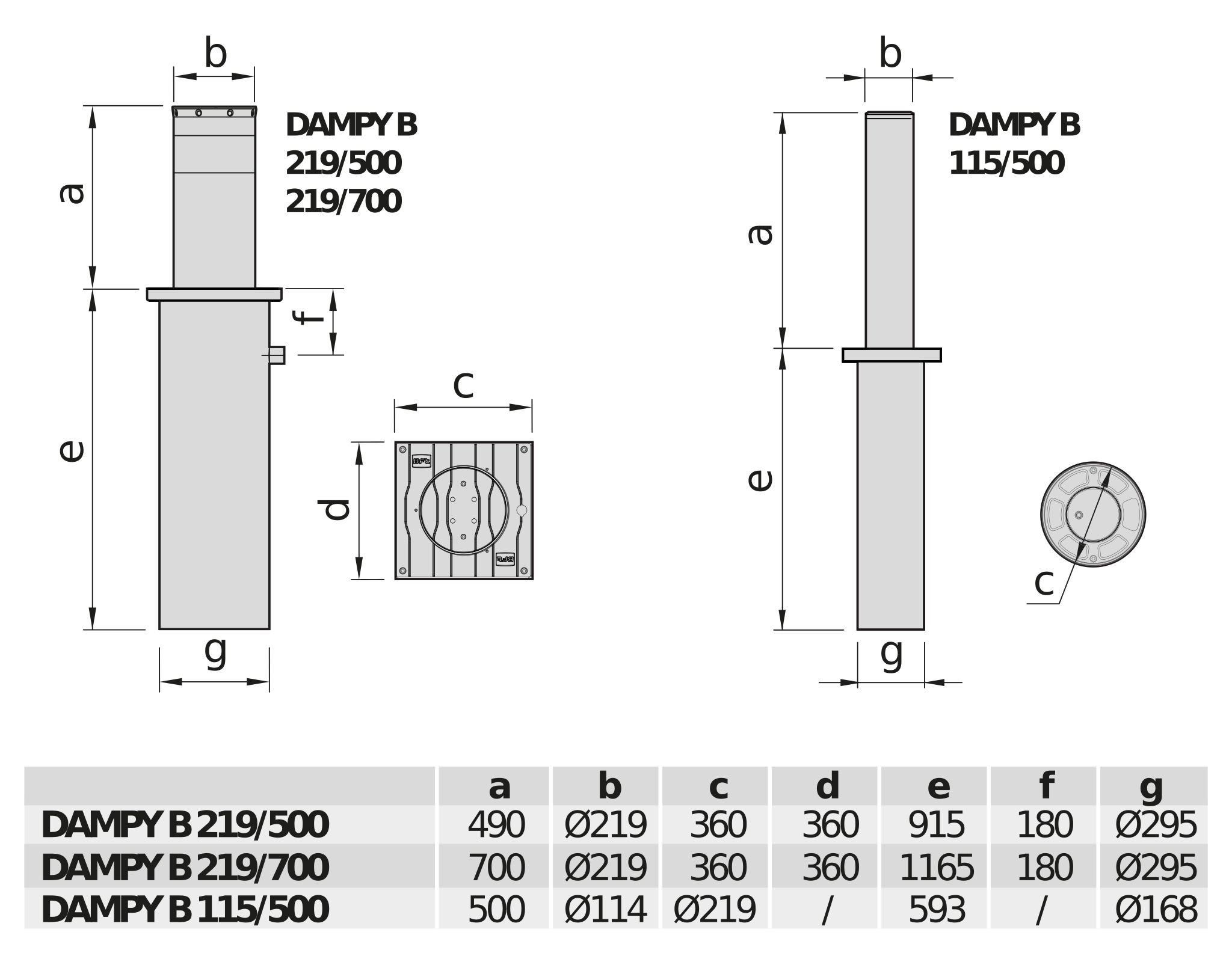 BFT - BFT2605568 DAMPY B 219/500 L DISS.A GAS - RAL