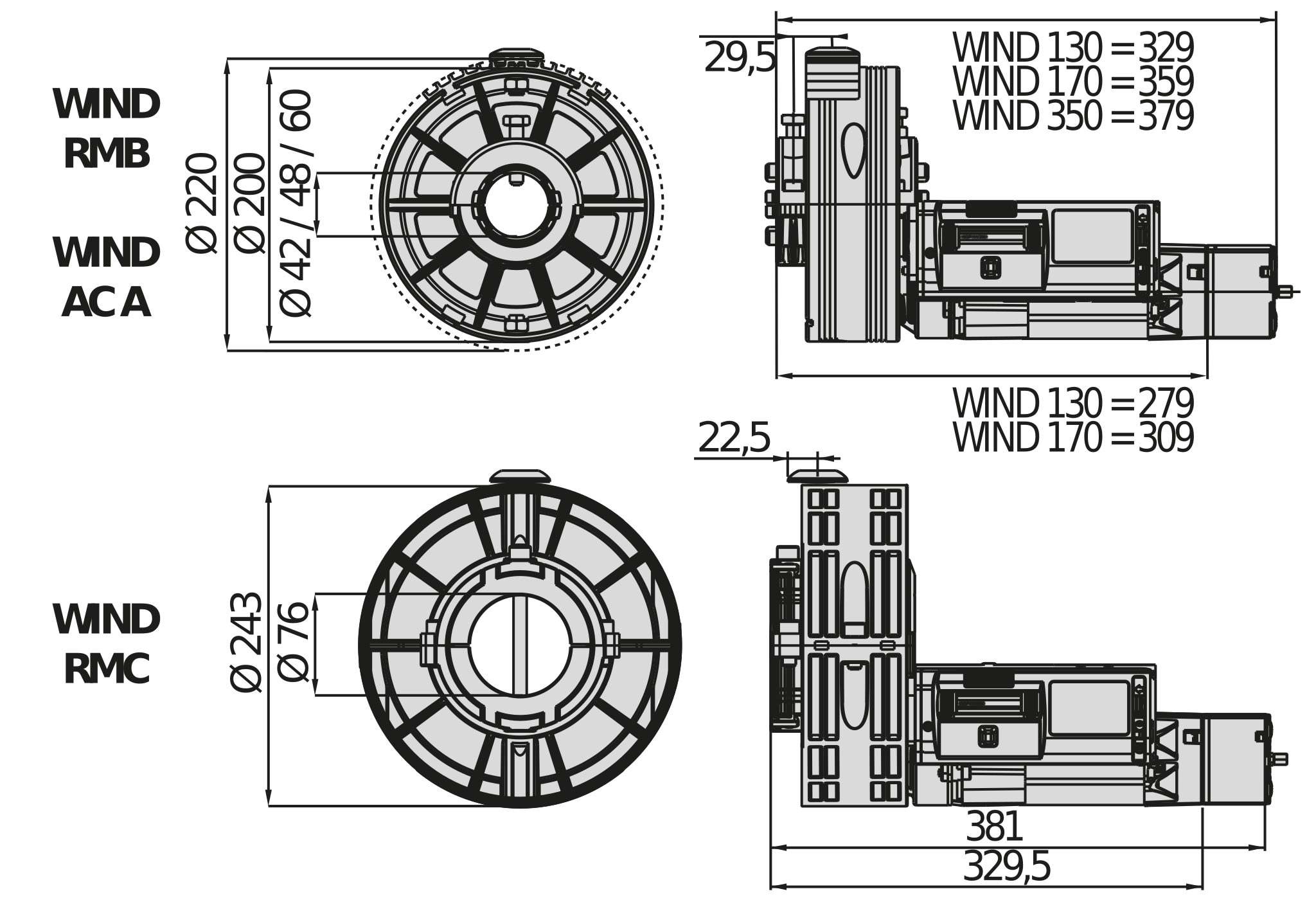 BFT - BFT2614069 WIND AC A KIT 170/200-60 EF UP