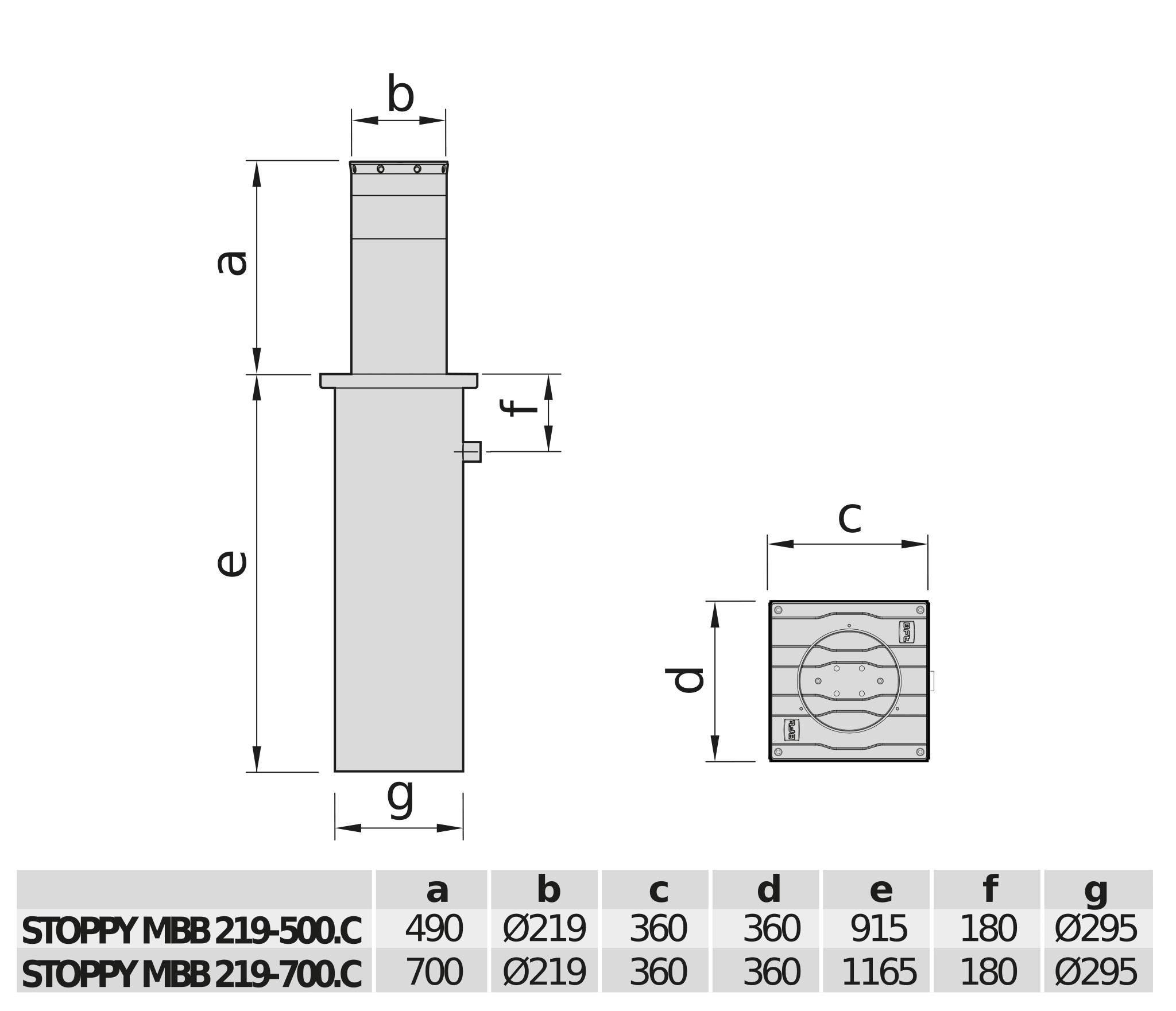 BFT - BFT2605632 STOPPY MBB KIT 219-500.C 230 L C - RAL