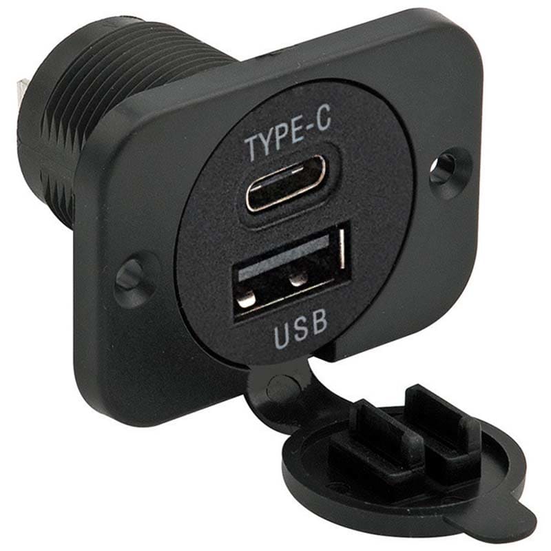 ELCART DISTRIBUTION - ERT080153200 DOPPIA PRESA USB+USBC 5V 3A PANN