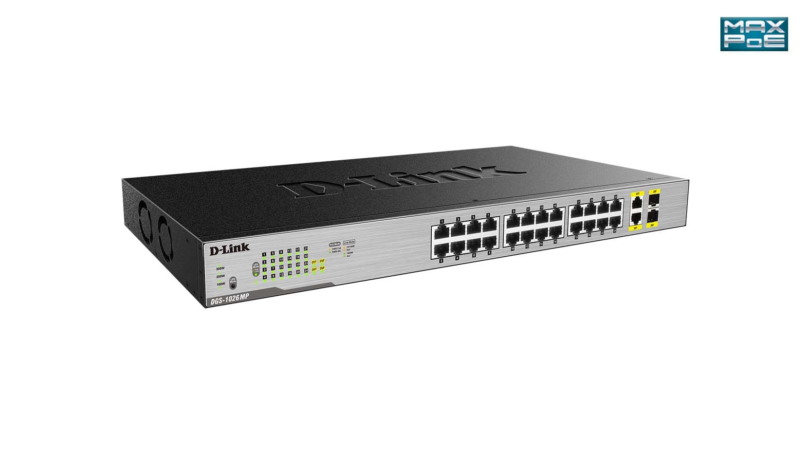 D-LINK MEDITERRANEO - DLKDGS-1026MP SWITCH UNMANAGED 24X1GB POE+370W 2XSFP R
