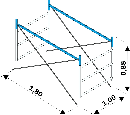 FRIGERIO CARPENTERIE - FRIPOR 1/2 CAM MEZZA.SEZ.INTER. COMPL. 3G H0,88M XPO.OR