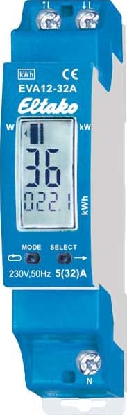 ELTAKO - EAK28032411 EVA12-32A - Contatore monofase con indicatore consumi