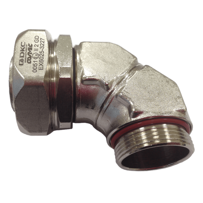 COSMEC - CSMEX6025-1616 Raccordo metallico curvo a 90° ATEX, filetto M16x1,5 mm, per tubo fless. diam. 16 mm