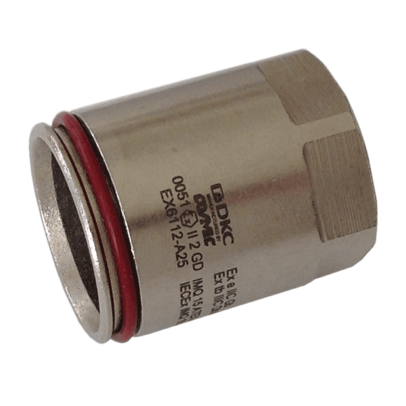 COSMEC - CSMEX6112-A25 Raccordo a innesto rapido in ottone ATEX, tubo diam. 25 mm, filetto f. M25x1,5 mm, IP67