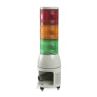 SCHNEIDER ELECTRIC - SNRXVC1M3HK Harmony XVC, Colonna luminosa monoblocco precablata, plastica, rosso-arancione verde, Ø100, luce fissa o lampeggiante, sirena, 100...240 V AC