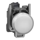 SCHNEIDER ELECTRIC - SNRXB4BVB15 Lampada spia, Harmony XB4, metallo, bianco, 22 mm, LED universale, gemma liscia, 24 V AC DC, contatti Push-in