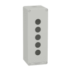 SCHNEIDER ELECTRIC - SNRXAPD4505 Pulsantiera in metallo grigia M25 5 fori 22MM 80X220X77 UL CSA