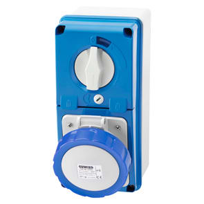 GEWISS - GEWGW66239N PRESA FISSA INTERBLOCCATA VERTICALE - CON FONDO - CON BASE PORTAFUSIBILI - 3P+N+T 32A 200-250V - 50/60HZ 9H - IP67