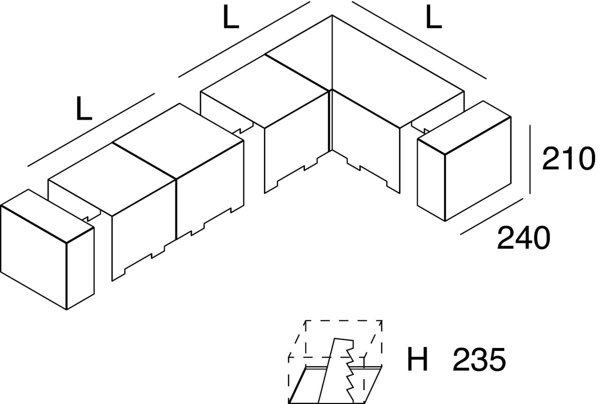 NOVALUX SPA - NOX104053.01 TESTATA (2pz) in lamiera di acciaio verniciata con pretranciature per la piega in opera.