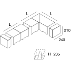 NOVALUX SPA - NOX104051.02 CARTER DI COPERTURA LINEARE (2pz) in lamiera di acciaio verniciata con pretranciature per la piega in opera.