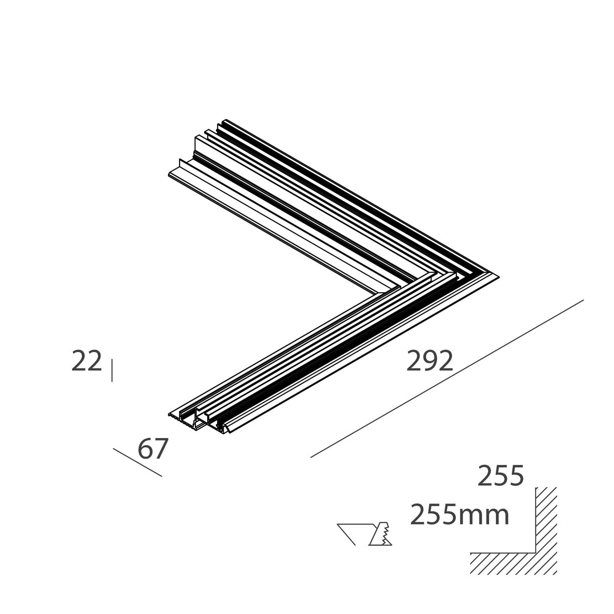 NOVALUX SRL - NOX104012.99 GHOST EVO: PROFILO ANG. SINGOLO EST
