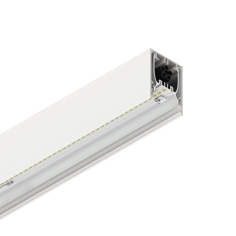 NOVALUX SPA - NOX108618.01 PROFILO LED LINEARE: Sistema LED lineare installabile singolo o in fila continua. Profilo in lega di alluminio verniciato. Alimentazione elettronica,