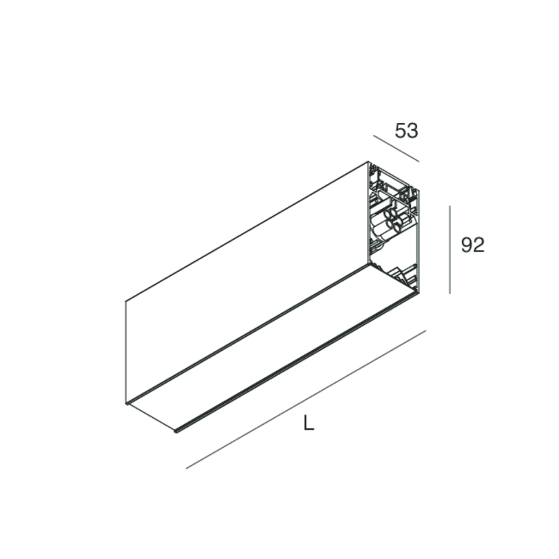 NOVALUX SPA - NOX1087A3.01 MODULO CIECO LINEARE Completo di cablaggio passante, giunti di unione e cover inferiore non necessita di sospensioni. Garanzia 5 anni.