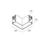 NOVALUX SPA - NOX1087A5.01 MODULO CIECO ANGOLARECompleto di cablaggio passante, giunti di unione e cover inferiore. Incluso 1 cavi di sospensione L 1200mm. non alimentabile. G