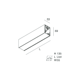 NOVALUX SPA - NOX108676.21 MODULO CIECO LINEARE: Completo di cablaggio passante, giunti di unione e cover inferiore. Garanzia 5 anni.