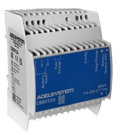 ADEL SYSTEM SRL - ADYCB6024A Caricabatterie guida DIN, 24VDC, 2.5A, profilo ribassato