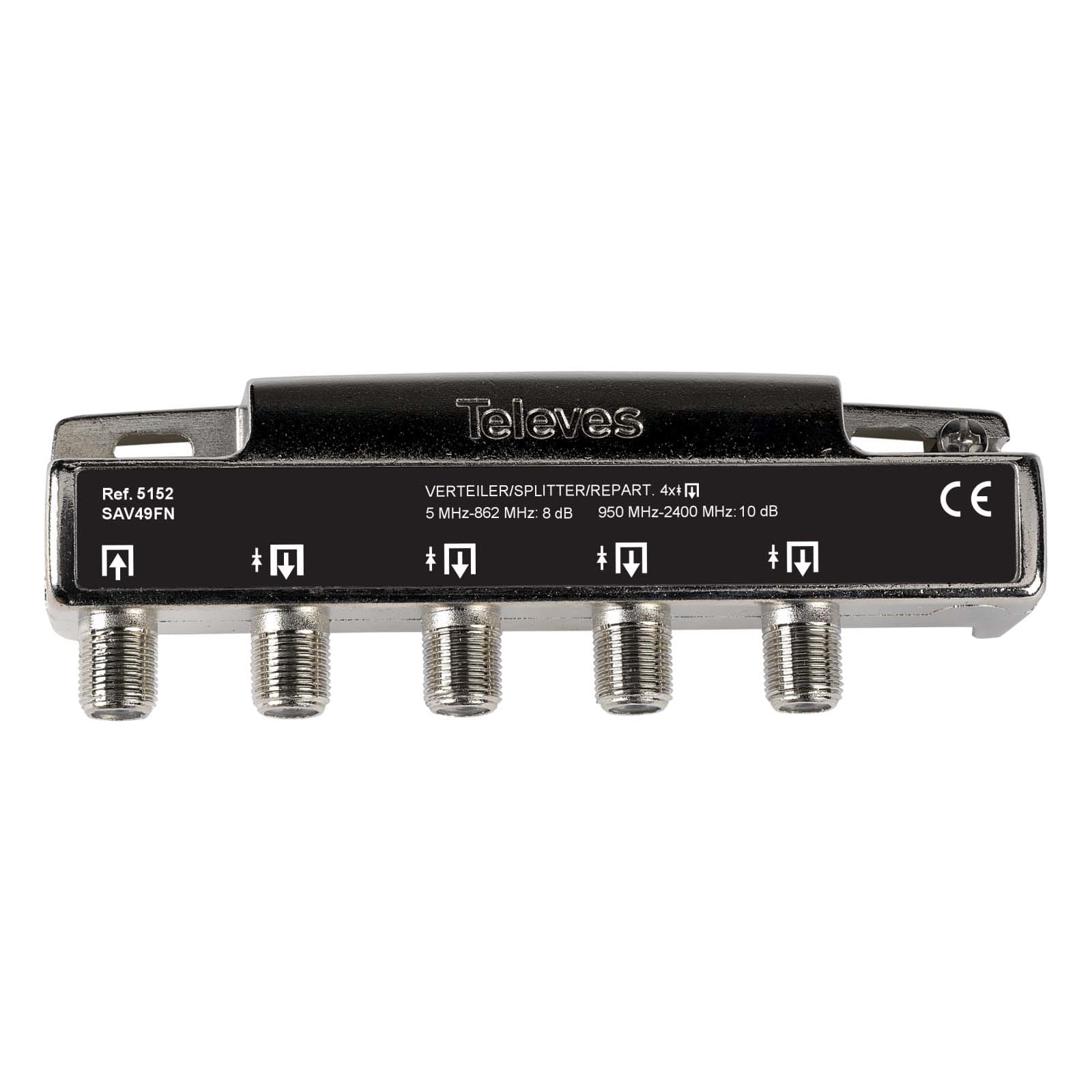 TELEVES ITALIA SRL - TVV5152 PARTITORE 5...2400MHZ F 4VIE 8/10DB