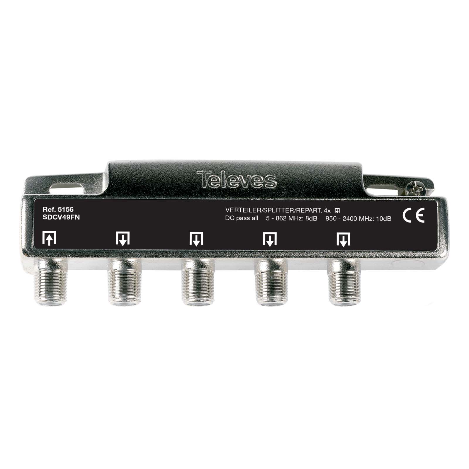 TELEVES ITALIA SRL - TVV5156 PARTITORE 5...2400MHZ F 4VIE 8/10DB + DC